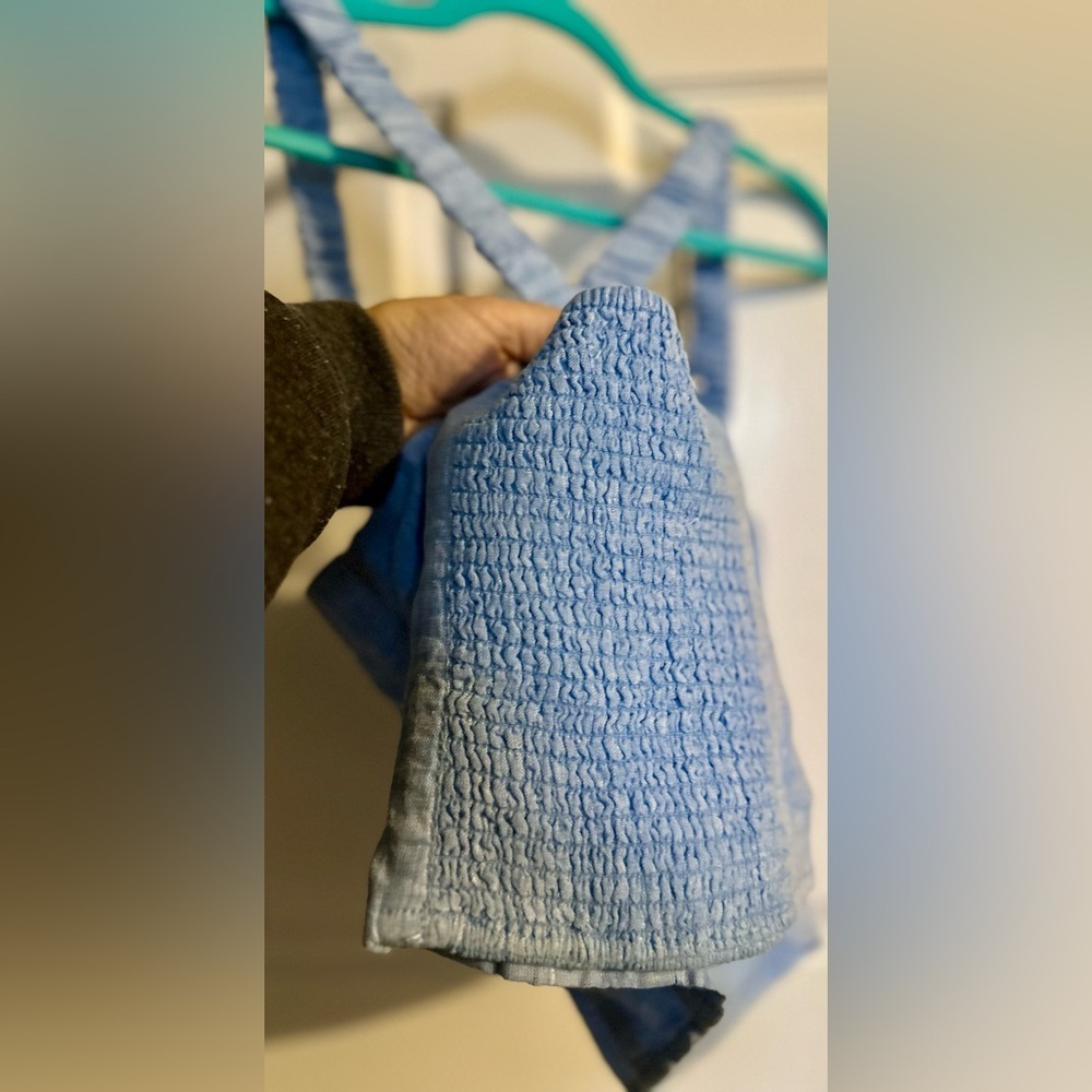 ‼️RARE‼️🎸ANTHROPOLOGIE🎸🔥NWT🔥Utility Linen Corset Top in Blue— S - Picture 14 of 14